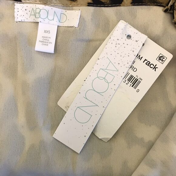 Abound Leopard Print Tank Top Women's XXS Black Tan Spaghetti Strap Adj. Cami - Picture 5 of 10